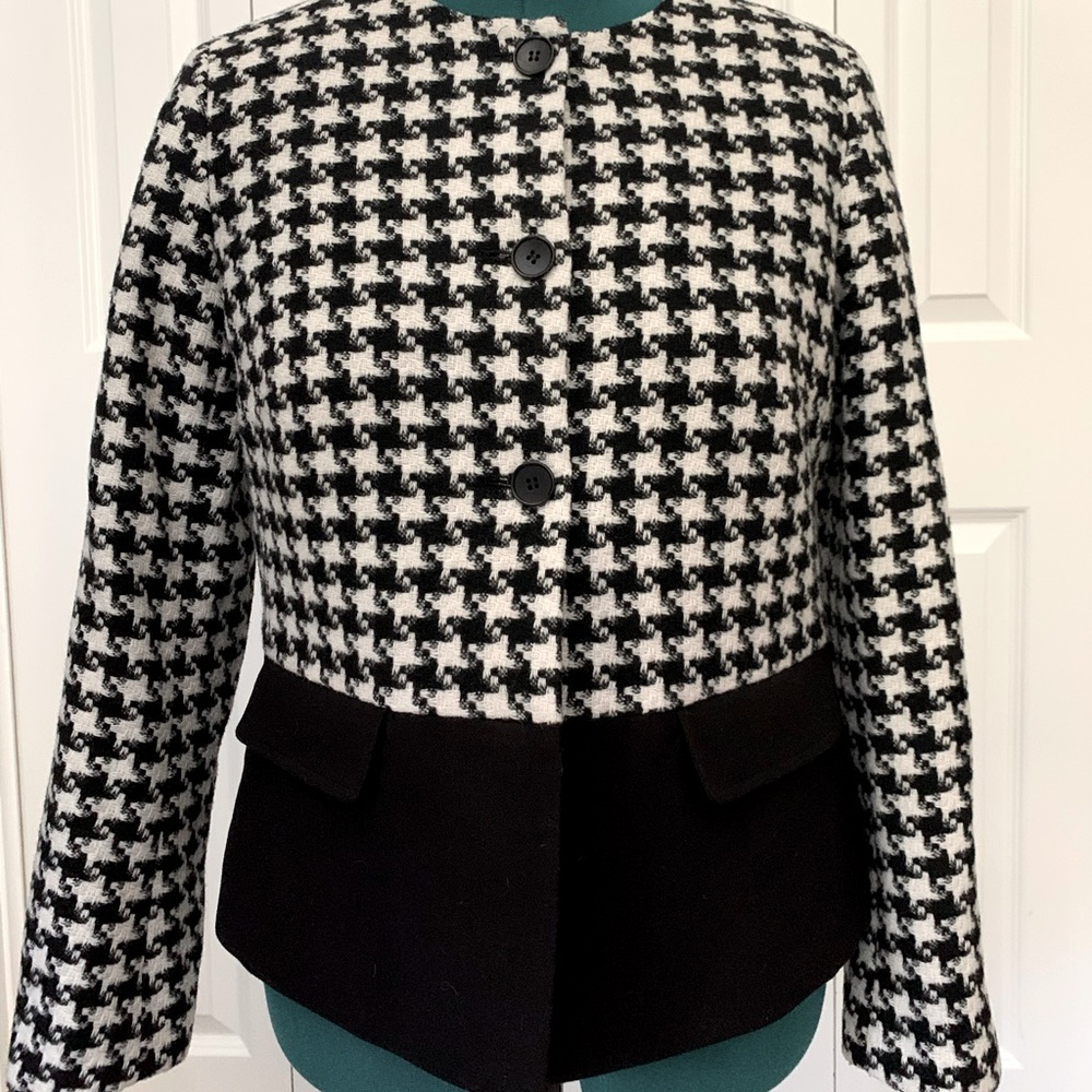Talbots Houndstooth Colorblock Jacket, size 12